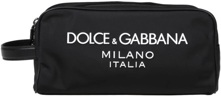 Dolce & Gabbana Rubberen Logo Beauty Case Dolce & Gabbana , Black , Heren - ONE Size