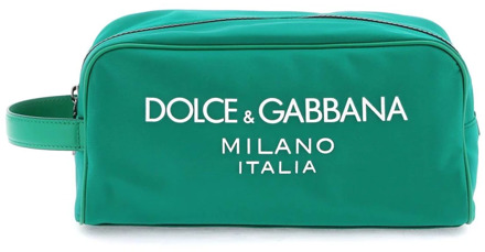 Dolce & Gabbana Rubberen Logo Beauty Case Dolce & Gabbana , Green , Heren - ONE Size