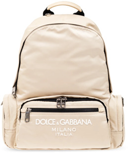 Dolce & Gabbana Rugzak met logo Dolce & Gabbana , Beige , Unisex - ONE Size