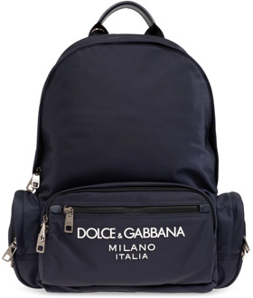 Dolce & Gabbana Rugzak met logo Dolce & Gabbana , Blue , Heren - ONE Size