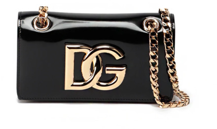 Dolce & Gabbana Runway Gepolijste Telefoontas Dolce & Gabbana , Black , Dames - ONE Size