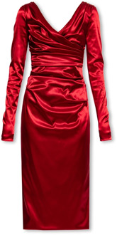 Dolce & Gabbana Satijnen jurk Dolce & Gabbana , Red , Dames - M,S,Xs,2Xs