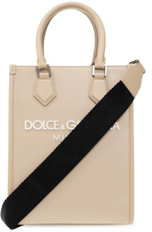 Dolce & Gabbana Schoudertas met logo Dolce & Gabbana , Beige , Dames - ONE Size