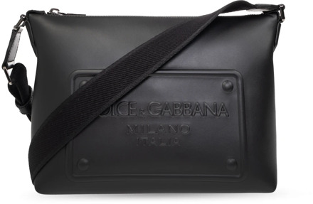 Dolce & Gabbana Schoudertas met logo Dolce & Gabbana , Black , Heren - ONE Size