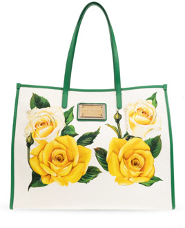 Dolce & Gabbana Shopper tas met bloemenmotief Dolce & Gabbana , White , Dames - ONE Size