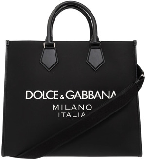 Dolce & Gabbana Shopper tas met logo Dolce & Gabbana , Black , Heren - ONE Size