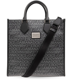 Dolce & Gabbana Shopper tas met monogram Dolce & Gabbana , Gray , Heren - ONE Size
