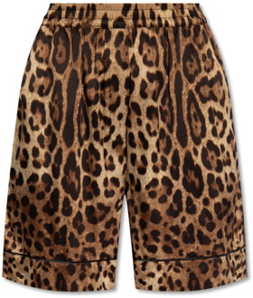 Dolce & Gabbana Shorts met dierenmotief Dolce & Gabbana , Brown , Dames - S,Xs,2Xs