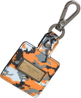 Dolce & Gabbana Sleutelhangerhouder Camouflage Lichtgrijs