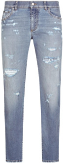 Dolce & Gabbana slim-fit stretch jeans with rips Dolce & Gabbana , Blue , Heren - 2Xl,Xl,L,M