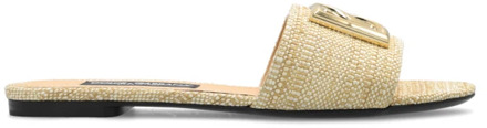 Dolce & Gabbana Slippers met logo Dolce & Gabbana , Beige , Dames - 37 Eu,37 1/2 EU