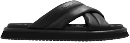Dolce & Gabbana Slippers met logo Dolce & Gabbana , Black , Heren - 45 Eu,39 Eu,41 Eu,44 Eu,40 1/2 Eu,42 Eu,43 1/2 Eu,41 1/2 Eu,40 EU