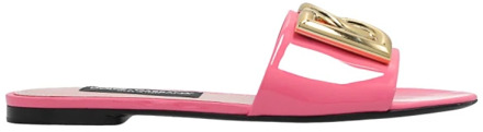 Dolce & Gabbana Slippers met logo Dolce & Gabbana , Pink , Dames - 35 Eu,37 1/2 Eu,36 EU