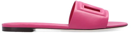 Dolce & Gabbana Slippers met logo Dolce & Gabbana , Pink , Dames - 37 1/2 Eu,37 Eu,36 1/2 Eu,35 1/2 Eu,35 Eu,38 Eu,36 EU