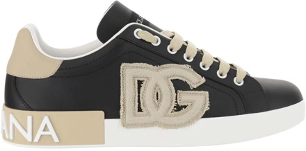 Dolce & Gabbana Sneakers van kalfsleer met logo-detail Dolce & Gabbana , Multicolor , Heren - 41 Eu,40 Eu,44 EU