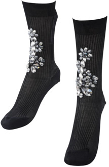 Dolce & Gabbana Sokken met Juwelen voor Vrouwen Dolce & Gabbana , Black , Dames