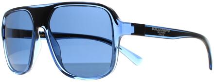 Dolce & Gabbana Square Mens Transparant Blue and Black Dark Blue DG6134 zonnebrillen Blauw - One Size