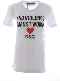 Dolce & Gabbana Steun Vrouwenrechten T-shirt Dolce & Gabbana , White , Dames - Xs,2Xs