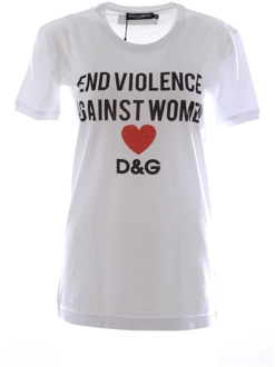Dolce & Gabbana Steun Vrouwenrechten T-shirt Dolce & Gabbana , White , Dames - Xs,3Xs,2Xs