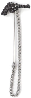 Dolce & Gabbana Stijlvolle Jewel Gun Broche Dolce & Gabbana , Gray , Heren - ONE Size