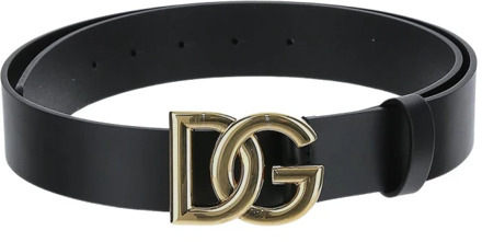 Dolce & Gabbana Stijlvolle leren Riem Dolce & Gabbana , Black , Heren - 100 Cm,110 Cm,105 Cm,90 Cm,95 CM