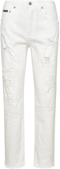 Dolce & Gabbana Stijlvolle witte katoenen Boyfriend jeans Dolce & Gabbana , White , Dames - S