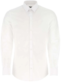Dolce & Gabbana Stijlvolle Witte Stretch Poplin Overhemd Dolce & Gabbana , White , Heren - Xl,S