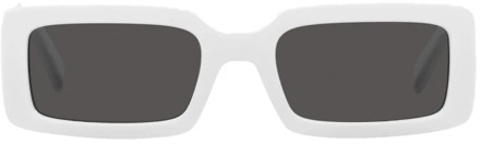 Dolce & Gabbana Stijlvolle witte zonnebril met grijze lenzen Dolce & Gabbana , White , Dames - 53 MM