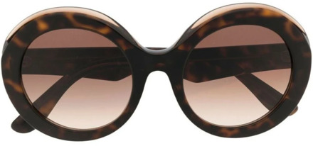 Dolce & Gabbana Stijlvolle zonnebril met bruin/Hawaïaans montuur en ovale glazen Dolce & Gabbana , Brown , Dames - 53 MM