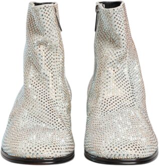 Dolce & Gabbana Strass Enkelboots Wit