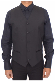 Dolce & Gabbana Stretch Jurk Vest Blazer Dolce & Gabbana , Black , Heren - M