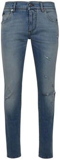 Dolce & Gabbana Stretch Skinny Fit Katoenen Jeans Dolce & Gabbana , Blue , Heren - M