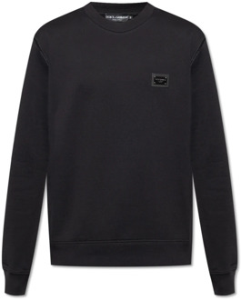 Dolce & Gabbana Sweatshirt met logo Dolce & Gabbana , Black , Heren - Xl,M,S