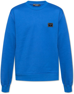 Dolce & Gabbana Sweatshirt met logo Dolce & Gabbana , Blue , Heren - Xl,L,M,S