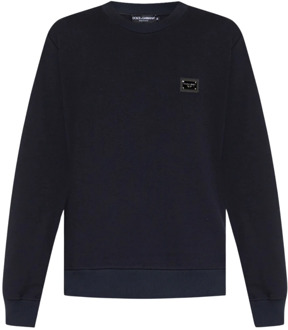 Dolce & Gabbana Sweatshirt met logo Dolce & Gabbana , Blue , Heren - Xl,L,M,S