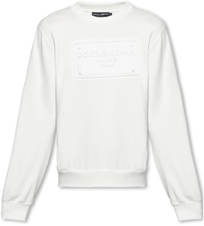 Dolce & Gabbana Sweatshirt met logo Dolce & Gabbana , White , Heren - Xl,L,M