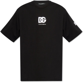 Dolce & Gabbana T-shirt met logo Dolce & Gabbana , Black , Heren - L,M,S,Xs