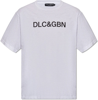 Dolce & Gabbana T-shirt met logo Dolce & Gabbana , White , Heren - 2Xl,Xl,L,M,S