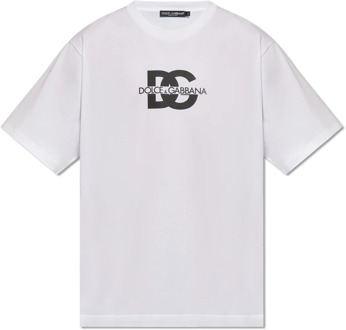Dolce & Gabbana T-shirt met logo Dolce & Gabbana , White , Heren - Xl,L,M,S