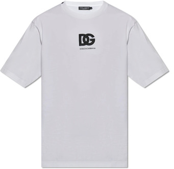 Dolce & Gabbana T-shirt met logo Dolce & Gabbana , White , Heren - Xl,M