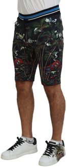 Dolce & Gabbana Tropische Print Shorts Zomerstijl Zwart - EU 44