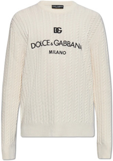 Dolce & Gabbana Trui met logo Dolce & Gabbana , Beige , Heren - L,M
