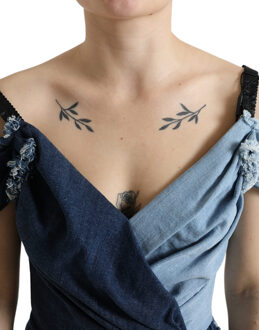 Dolce & Gabbana Tweedelige Denim Minijurk Donkerblauw - EU 36 / UK 8