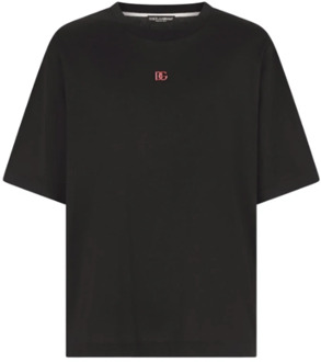 Dolce & Gabbana Upgrade je casual garderobe met zwarte katoenen T-shirt Dolce & Gabbana , Black , Heren - 2Xl,Xl,L,M,S