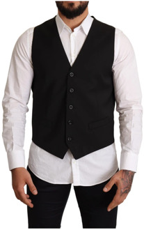 Dolce & Gabbana Upgrade je formele garderobe met deze stijlvolle zwarte vest Dolce & Gabbana , Black , Heren