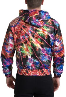Dolce & Gabbana Vegas Lights Print Hoodie Jasje - maat EU 46 Zwart