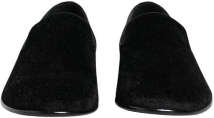 Dolce & Gabbana Velvet Instappers Zwart - 42.5 EU/IT