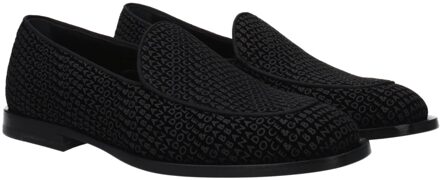 Dolce & Gabbana Velvet Logo Loafers - maat Zwart