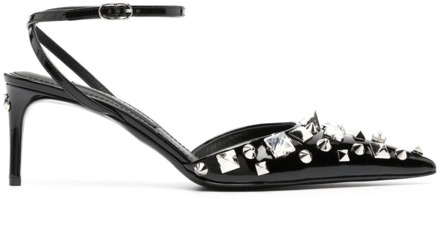 Dolce & Gabbana Verhoog je schoenenspel met versierde hakken Dolce & Gabbana , Black , Dames - 37 1/2 EU