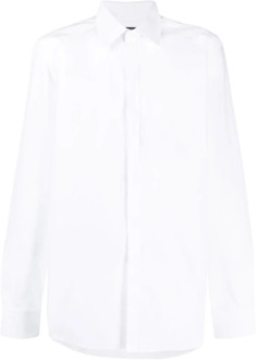 Dolce & Gabbana Verrijk je formele garderobe met een katoenen overhemd met lange mouwen Dolce & Gabbana , White , Heren - XL
